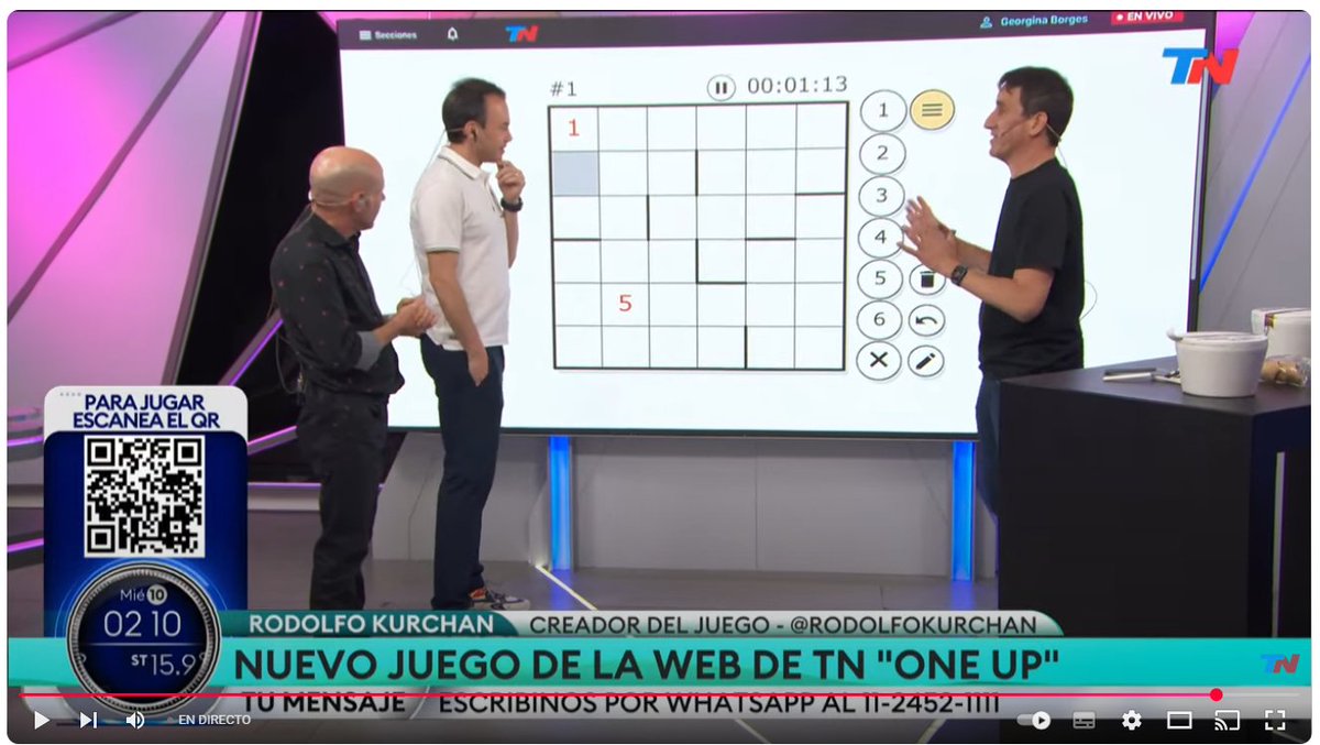 Good news! Now there’s another place to play ONE UP. TN, one of Argentina’s leading news sites, has become the first gaming site in the world to offer ONE UP. tn.com.ar/juegos/oneup/
