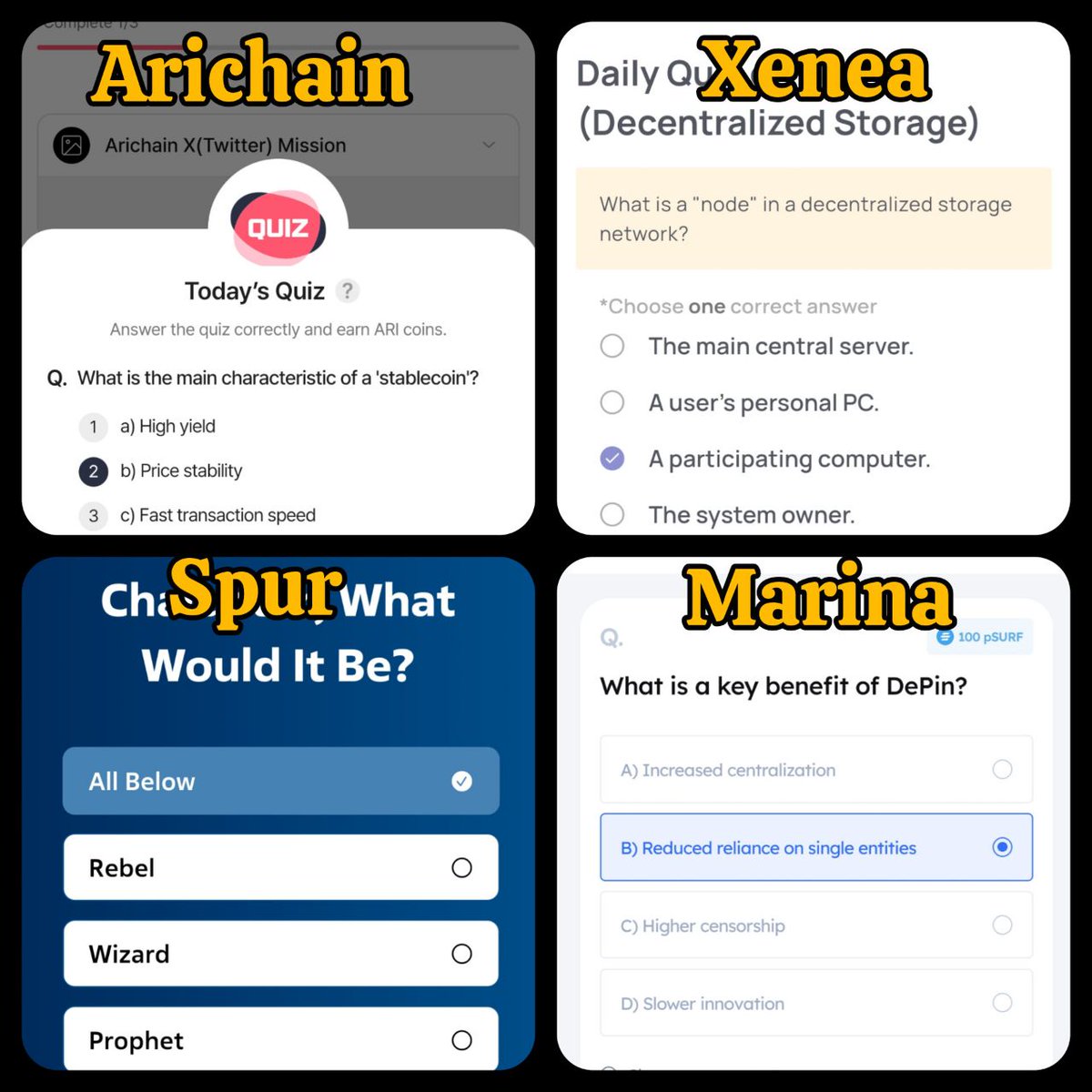 Mcaasdabado's tweet photo. GM family
Today's Answer 4 Xenea Quiz/ Arichain Wallet quiz/ Marina Protocol Quiz answes.☺️
Daily quiz answers ✅
Date: 10/09/2025 🗓️
👇
#Xenea Answer = C
#Ari_Wallet Answer = B
#Marina_Protocol Answer = B
Show some love🤝 please Follow✅ like♥️ & forward 🔄 to keep seeing more https://t.co/8yjb0OZunH