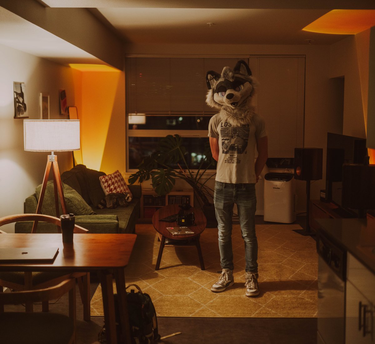 Mid-Century Modern Raccoon (<a href="/ooonRacc/">Lucas oonRacc</a>)
#Furry #fursuit 

📷: Me (Sony A7R II)