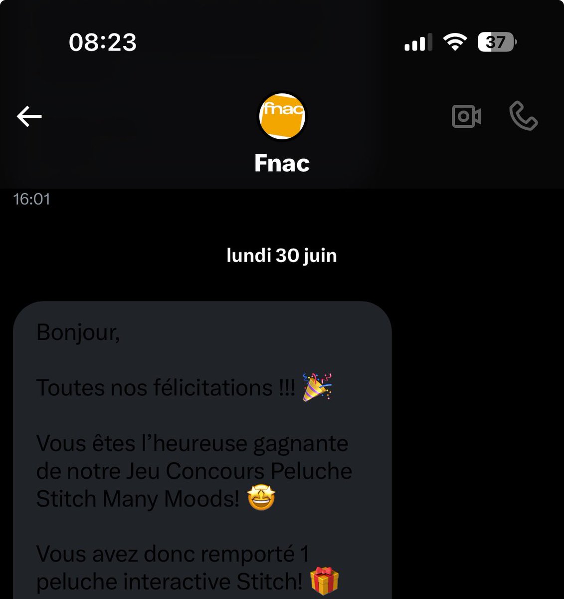 Hey <a href="/Fnac/">Fnac</a> 🥹

Bonjour j’ai question. (J’ai mis une  partie du screen du mp et toute l’histoire concernant un lot d’un concours non reçu alors que le lot est pour un enfant en situation de handicap.

Si on peut m’aider🥹
#vtuber #vtuberfr #streamerfr  #tsa  #autism #autisme