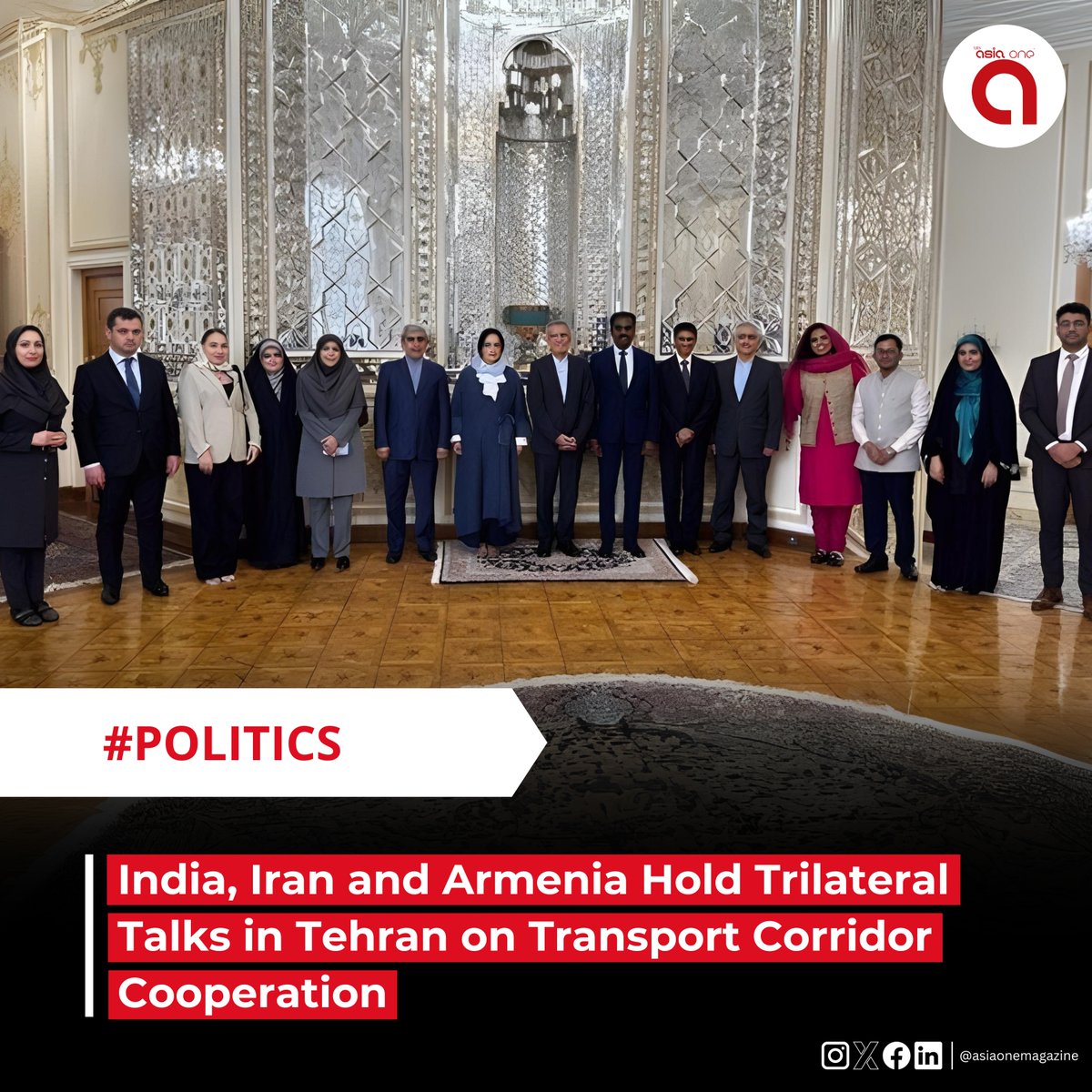 India, Iran and Armenia Hold Trilateral Talks in Tehran on Transport Corridor Cooperation

India, Iran, and Armenia held a trilateral meeting in Tehran to discuss potential collaboration in transportation and communication projects. The discussion centred on improving