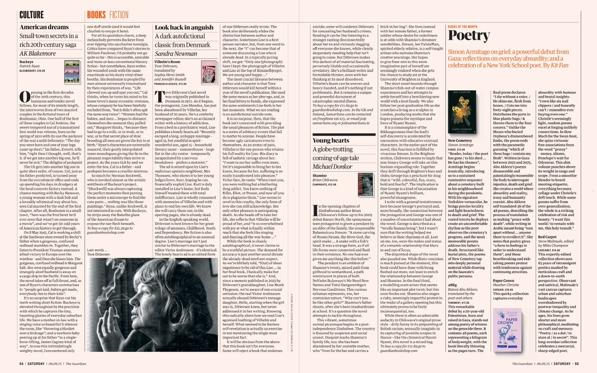 The Guardian Saturday's book selection this month
