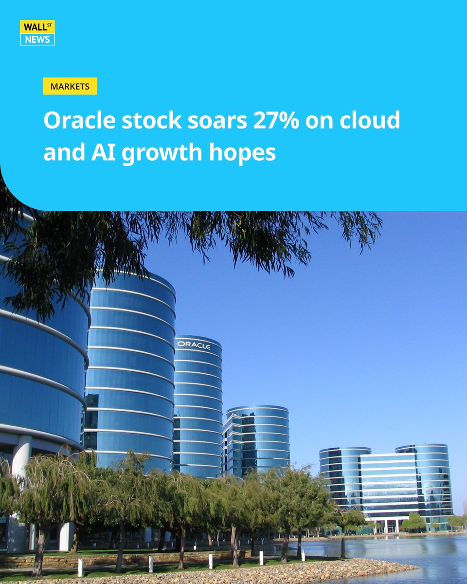 wlst_news's tweet image. Oracle shares shot up 27% after the company revealed massive AI and cloud contracts that point to much faster growth ahead. Even though earnings fell a bit short, investors see Oracle’s cloud business as its big engine for the future.

#Oracle #OracleStock #OracleEarnings