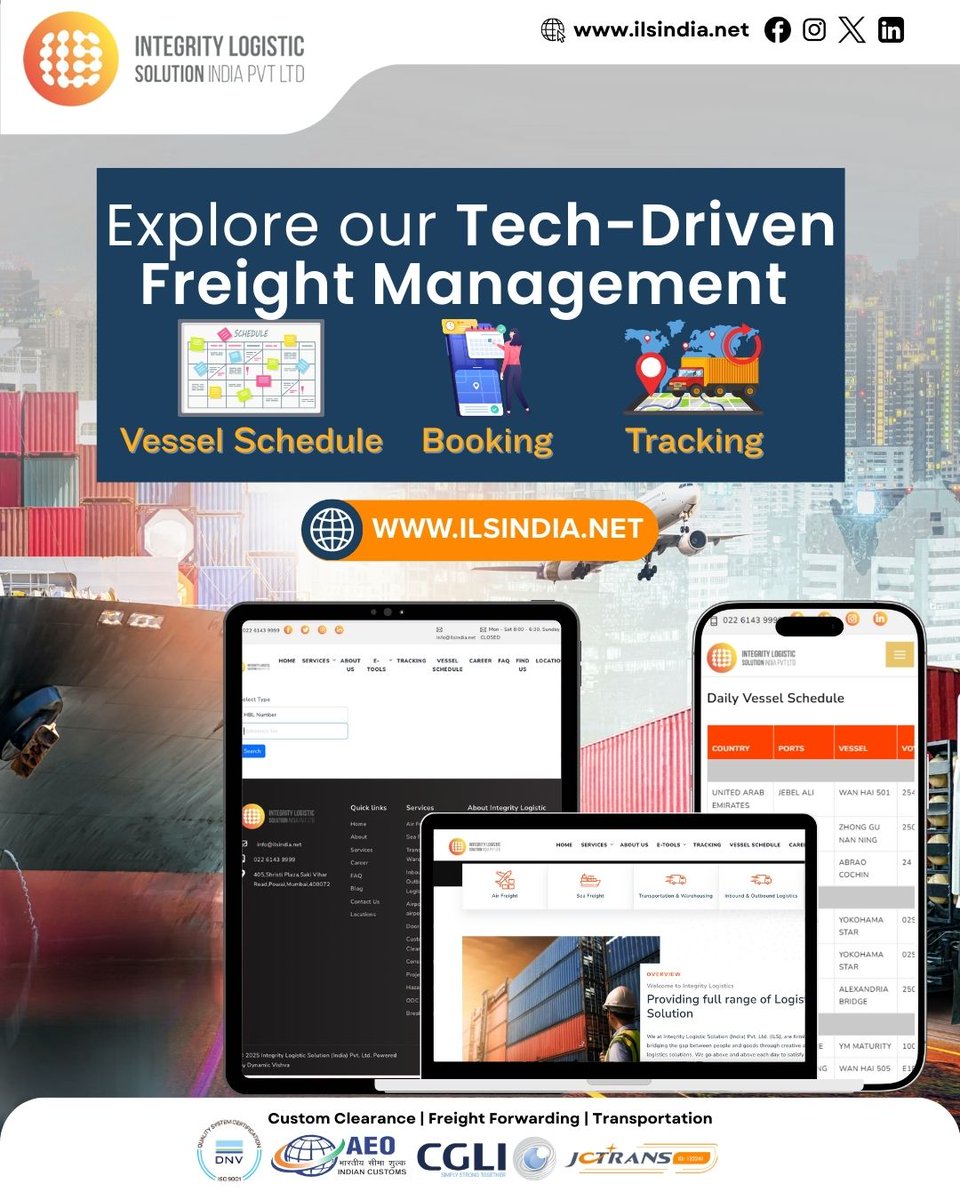 ILSIndiaLog's tweet image. Wish you saw your shipment live?What part of logistics would you automate?Explore our tech-driven freight management platform—track, document, notify—in real time.
#FreightTech #DigitalLogistics #TrackingTech #integritylogisticssolutions #ilsindia #FreightConsolidation