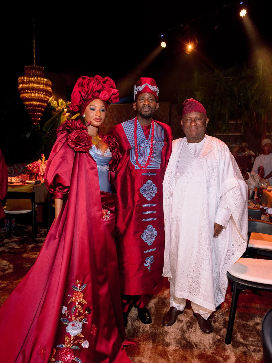 realFemiOtedola's tweet photo. A wedding like no other. Celebrating alongside my brothers Captain Alexander Ajibade, @AlikoDangote and Abdulsamad Rabiu 🙏🏾 This is just the beginning of #LoveIsEazi …F.Ote💲 https://t.co/LSu1wc2Vpm