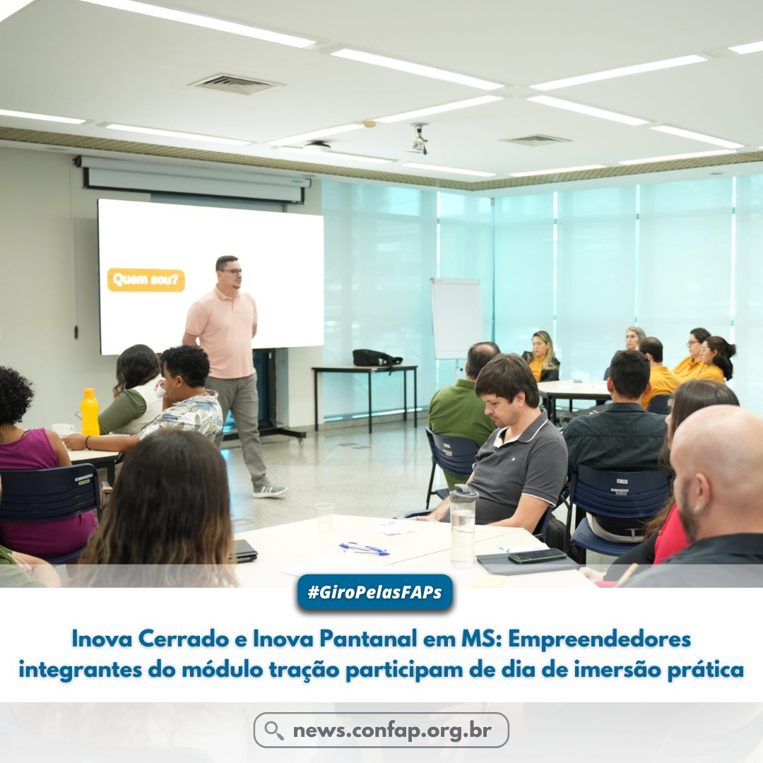 confapbr's tweet image. Inova Cerrado e Inova Pantanal em Mato Grosso do Sul: empreendedores integrantes do módulo tração participam de dia de imersão prática

➡️Leia mais: news.confap.org.br/inova-cerrado-…

#GiroPelasFAPs #FUNDECT #MatoGrossodoSul