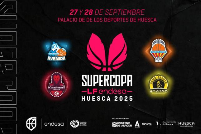 Delegación Huesca La Supercopa de la Liga Femenina Endesa 2025, el primer gran evento de  la presente temporada del baloncesto nacional, se disputará los días 27 y  28 de septiembre en el Palacio de los Deportes de Huesca fabasket.com/huesca/