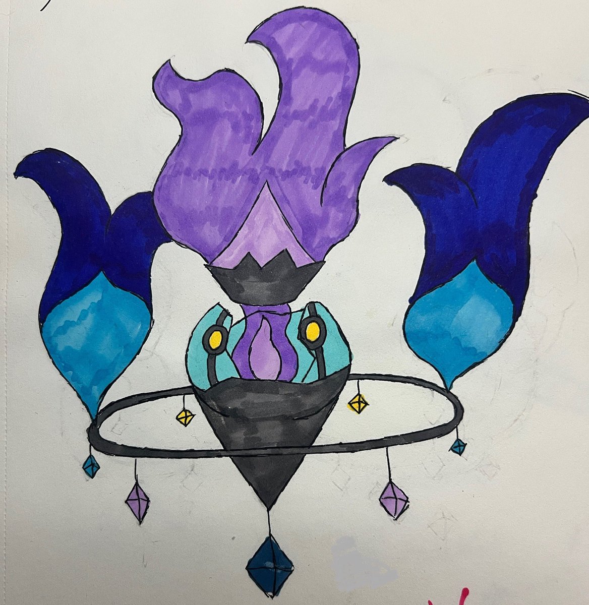 ghostdrawsmons's tweet photo. My take on a Mega Chandelure. #megaevolution #pokemonfanart https://t.co/3F0ft8KCA2