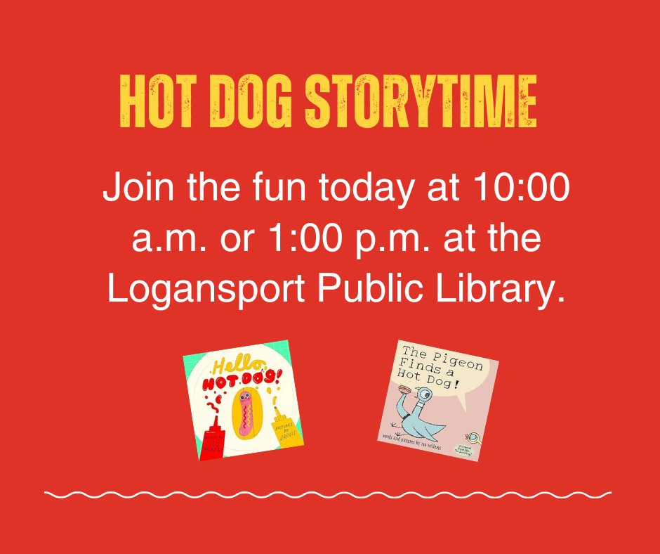 Bring your preschoolers and join the fun at 10:00 a.m. or 1:00 p.m. at the Logansport Public Library.