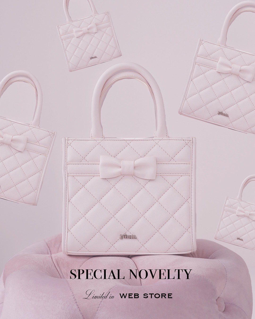 pium ぴうむ ノベルティ キルティングリボンミニトート バッグ 新宿店