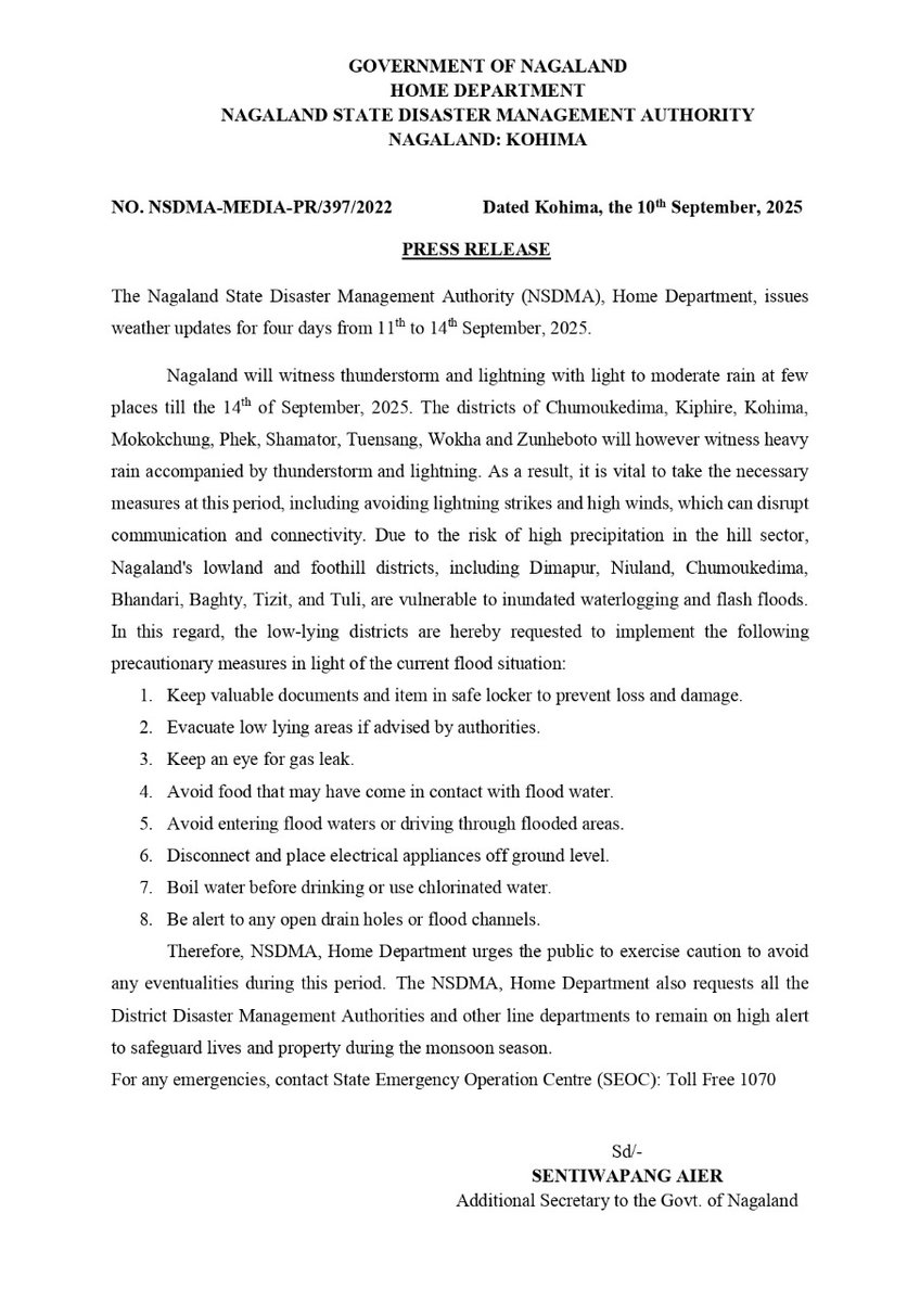 NAGALAND STATE DISASTER MANAGEMENT AUTHORITY (@statedisaster) on Twitter photo 