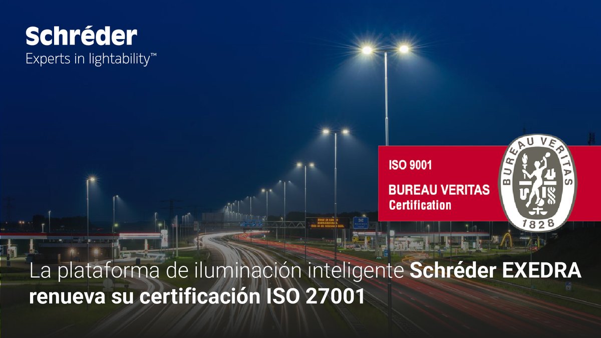ANFALUM's tweet image. 👏 Nuestro socio @Schreder_Es  renueva la certificación ISO/IEC 27001:2022 para su plataforma de #iluminacióninteligente EXEDRA.

Un paso más en ciberseguridad, resiliencia y confianza para ciudades seguras y eficientes.

#SmartLighting #Ciberseguridad