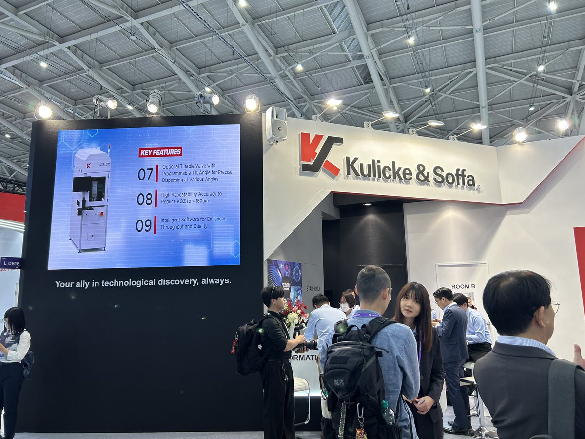 semivision_tw's tweet photo. Famous semiconductor equipment companies at Semicon Taiwan - #ASMPT #KulickeSoffa #EVGroup #Besi https://t.co/GO0hBR6apW