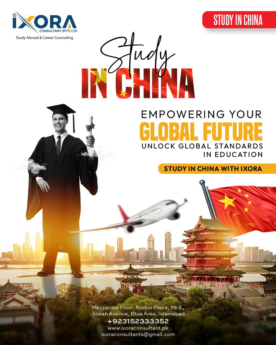 ixoraPK's tweet image. Empowering Your Global Future
Unlock   Global Standards in Education
Study in China with Ixora

To   Learn More, Get in Touch
📞 Call us: +92 315 2333352
📧 Email:   ixoraconsultants@gmail.com
🌐 Website: ixoraconsultant.pk

#StudyDreams   #Ixora #YourFutureStartsHere