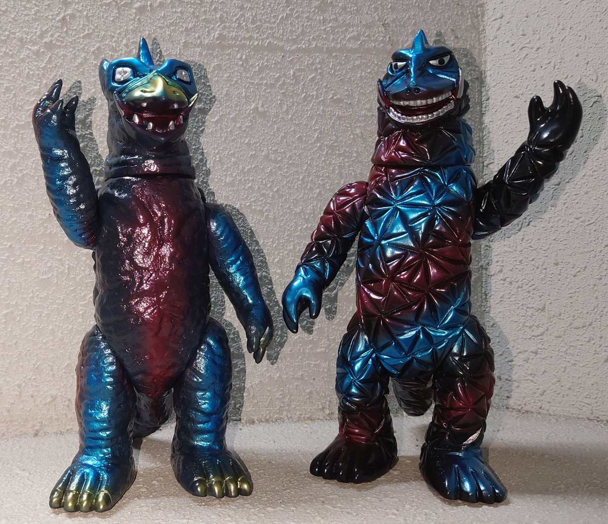 パチ怪獣　復刻堂　マイティ　赤い悪魔　検三浦トーイ　無版権 ミウラ 三浦トーイ キングギドラ似の怪獣ソフビ ジャンク品 OM295