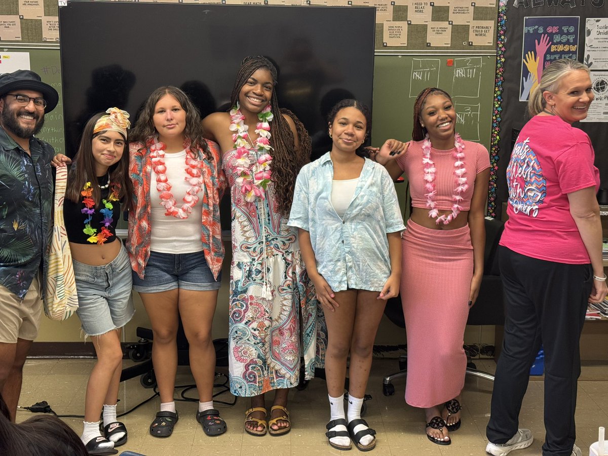 Girls’ Basketball in the spirit for Homecoming Week = Tropical / Beach Day