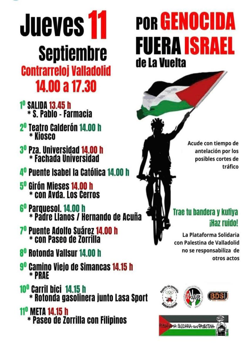 ACIValladolid's tweet photo. Contra el genocidio de Israel!! https://t.co/4mYuT954eq