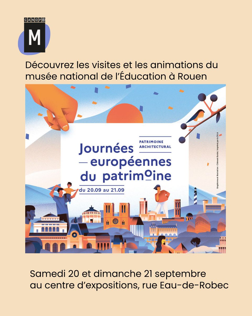 🥳J-10 [JEP] Le <a href="/MuseeEducation/">MUNAÉ</a> participe aux Journées européennes du patrimoine <a href="/JEP/">Journéesdupatrimoine</a> , les 20 et 21 sept prochain, tout le programme est à découvrir sur notre site🌍 munae.fr/agenda