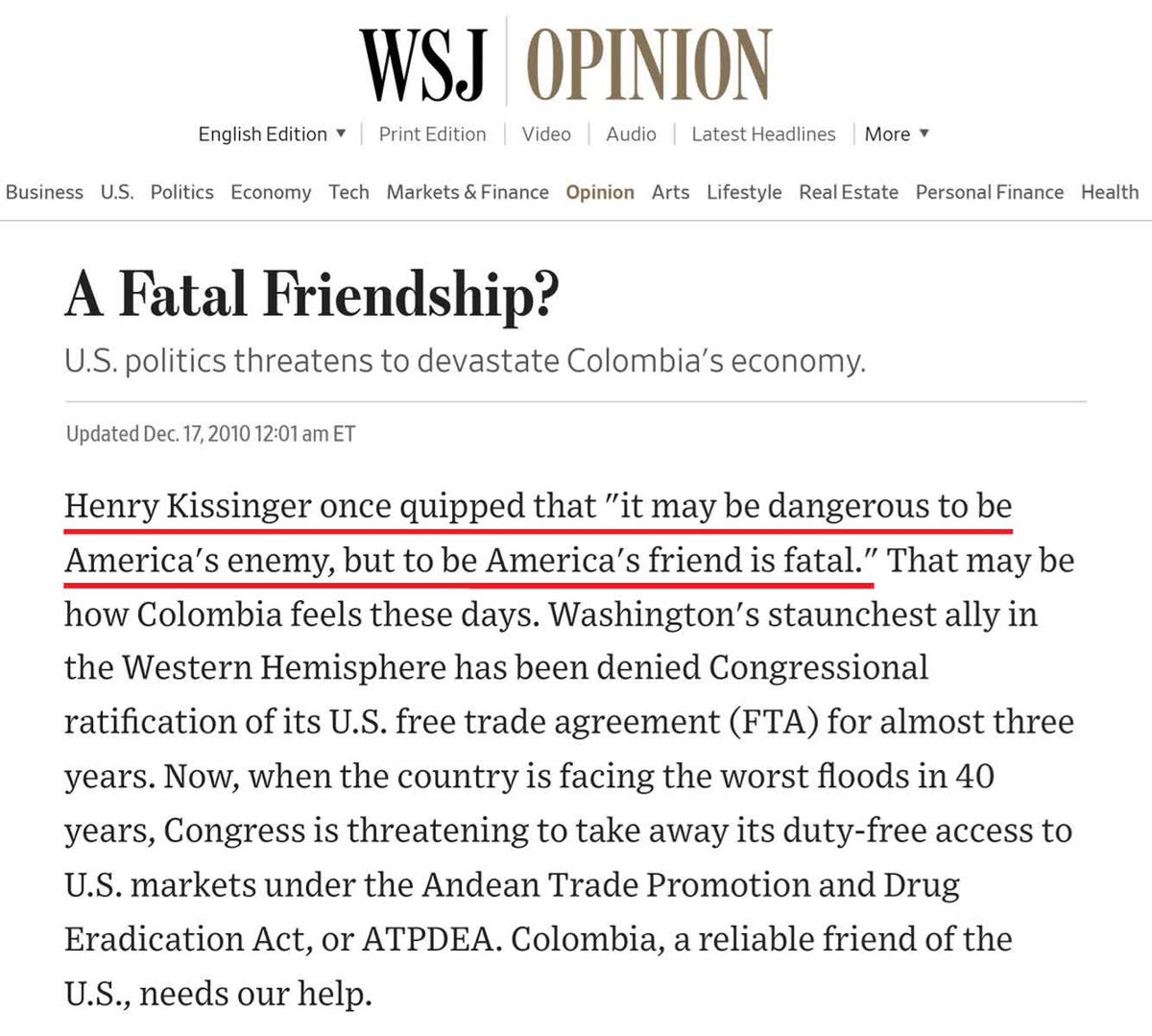 🔴 هنري كيسنجر: «أن تكون عدوّاً لأمريكا أمر خطير، ولكن أن تكون صديقاً لأمريكا أمر قاتل.»

#قطر