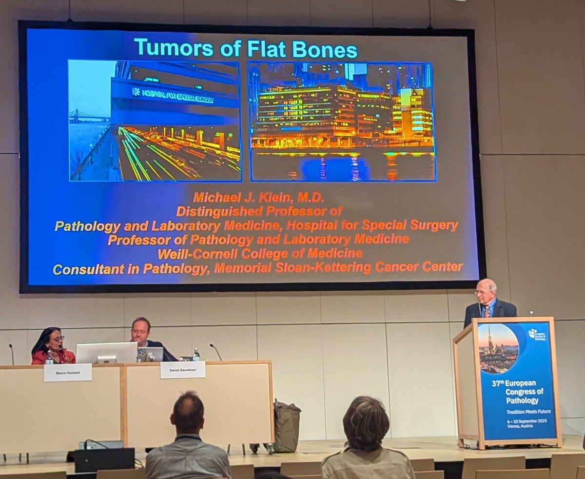 SDzedzik's tweet image. Outstanding lecture by Dr. Michael Klein, who not only showed us tumors of flat bones, but also brought good New York City memories

#ecp2025 #espcongress #pathology