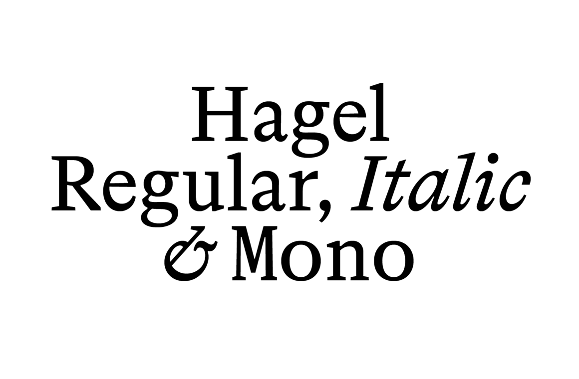 typecache's tweet image. [New Font Release] Scifipoetry Typefaces released Hagel and Hagel Mono. typecache.com/news/6483/ #typecache