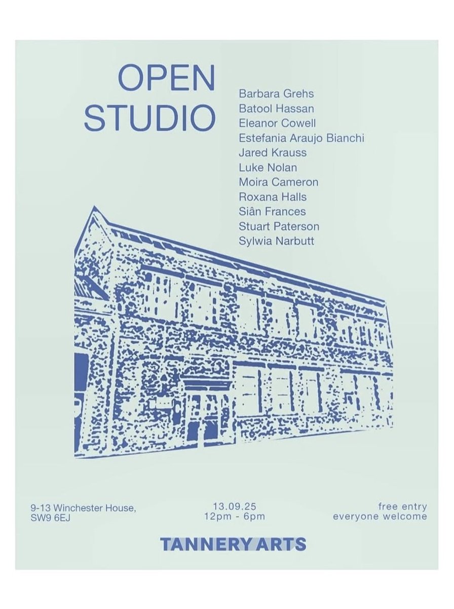 RoxanaHalls's tweet image. Open Studios

As part of Open House Festival, Tannery Arts are holding an Open Studio event at our Winchester House building in Oval and I&apos;m participating.

This Saturday 13th September 
12 - 6pm
@tanneryarts
Winchester House, Cranmer Road, London, SW9 6EJ.