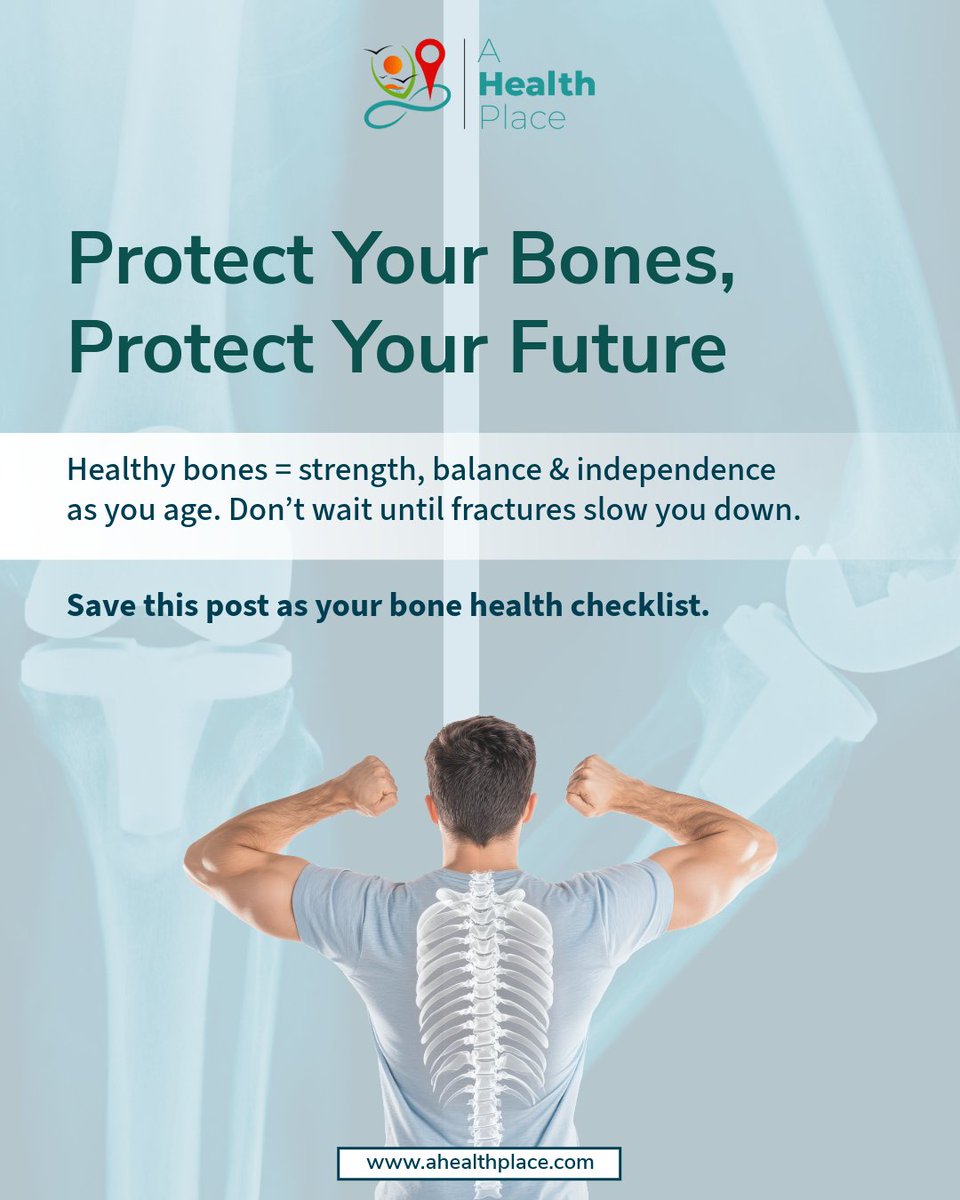 Bone Check, Men! 1 in 4 men 50+ face fractures from osteoporosis. 
Keep bones strong with calcium, vitamin D, exercise &amp; check-ups.

Consult a doctor if you notice symptoms.
Read more: ahealthplace.com

#ahealthplace #healthcheck #Bones #MensHealth #healthylifestyle