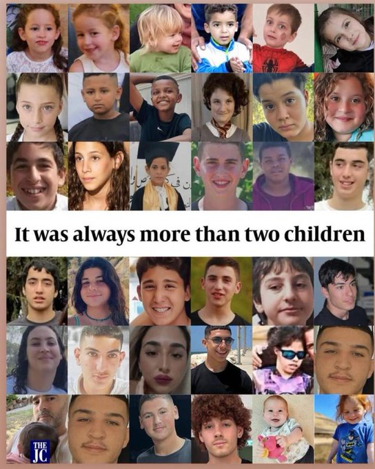 The children who were murdered by Gazans.

No celebrity outrage.
No protests.
No outrage.

Only silence.