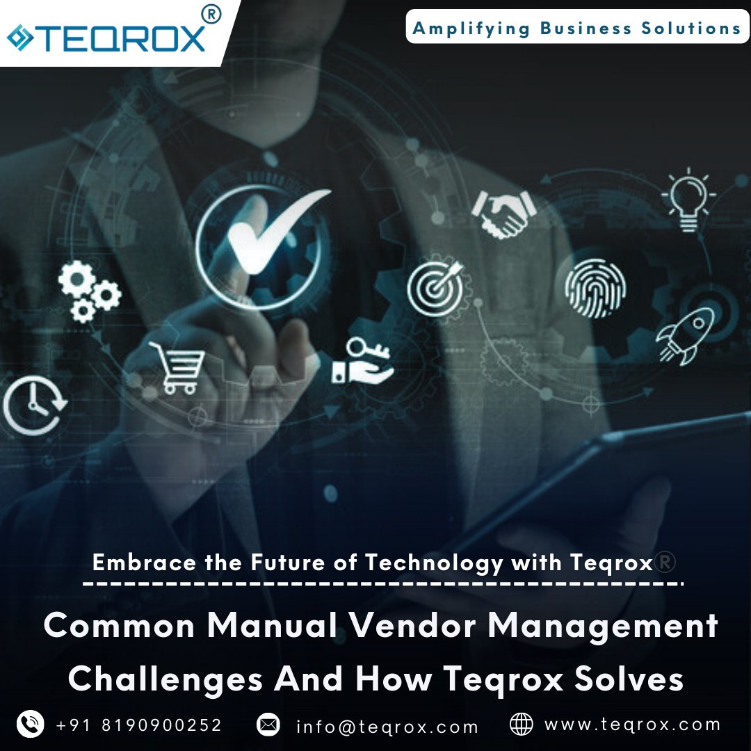 Teqroxsolutions's tweet image. 📑 Are you managing vendors manually and struggling with delays?
🧑‍💻 At Teqrox, we empower businesses with digital vendor management platforms that ensure faster onboarding, real-time updates, and transparent collaboration 
#vendormanagementsolutions #aiautomation #techsolutions
