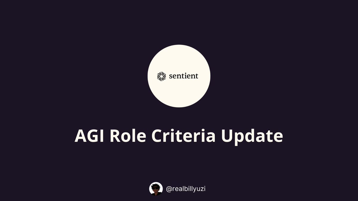Most people think community roles are just rewards.

In reality, they're filters.

They separate the tourists from the builders.

Today, <a href="/SentientAGI/">Sentient</a>  updated the way AGI roles are evaluated and it says a lot about what kind of contributors they’re really looking for.

Here’s the