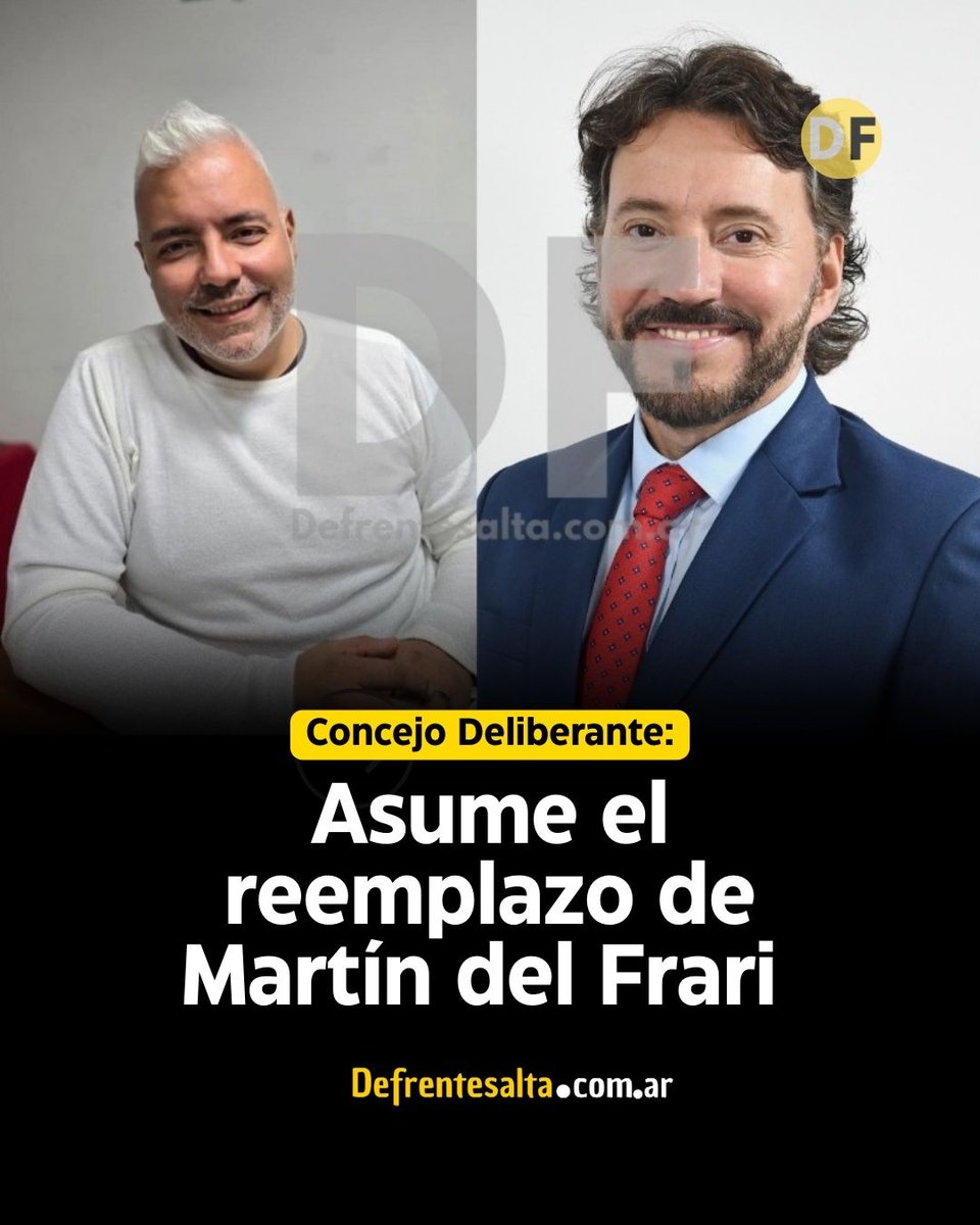 Hoy asume el reemplazante de Martín Del Frari en el Concejo Deliberante 🏛️ *Mirá quién es* ⤵️ defrentesalta.com.ar/contenido/2714…