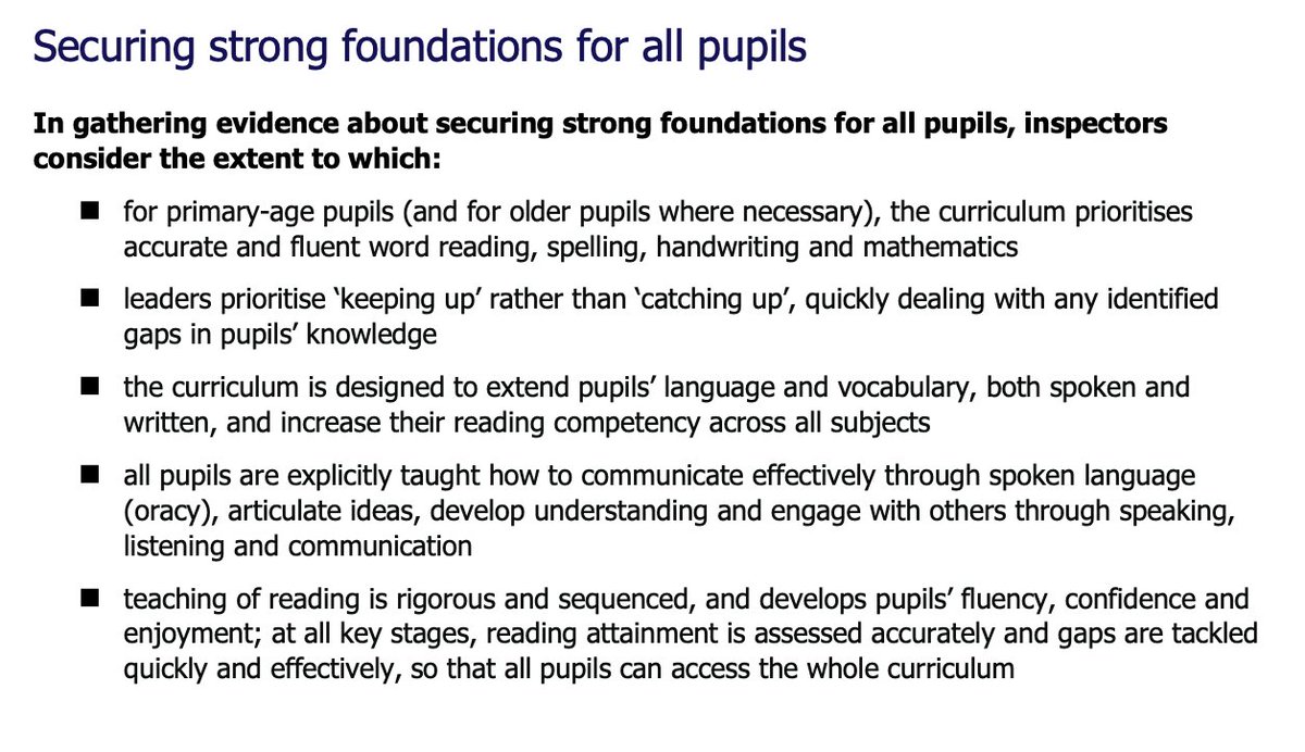 Good to see that in its new framework <a href="/Ofstednews/">Ofsted</a> recognises #oracy as one of the foundations of learning ...