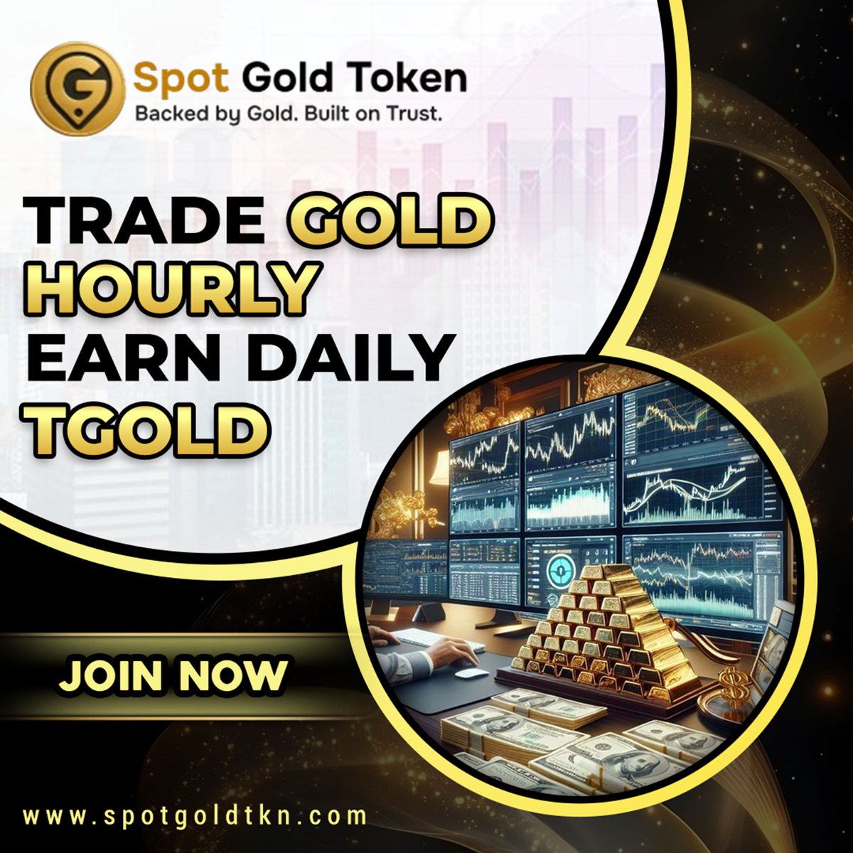 spotgoldtkn's tweet photo. Why wait for tomorrow when your gold can earn today? 💎With TGOLD, you can trade gold hourly and earn rewards daily. 🚀 Simple. Transparent. Powerful. Start now at https://t.co/kax1RmWEVF
.
.
✨ #TGOLD #TradeGold #EarnDaily #GoldBacked #CryptoWithGold #SmartStaking #DigitalGold https://t.co/yqzg94y7CA