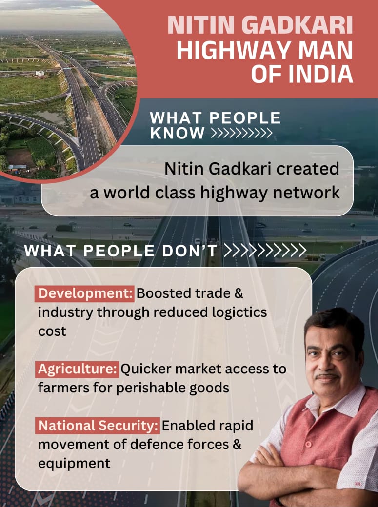 BNMishraji's tweet image. Fact: Under Nitin Gadkari, India’s National Highways network became world-class.
Nagpur to Mumbai journey cut from 14 hours to 7.
State highway woes aren’t his fault—focus remains on national progress.
#TransformingIndia #DevelopmentMatters