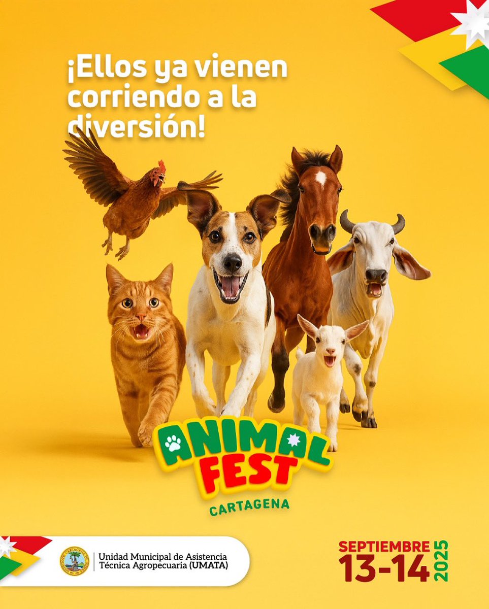 Este 13 y 14 de septiembre llega el #ANIMALFEST 🐾, un encuentro en pro del bienestar animal en #Cartagena. 

Habrá actividades culturales y shows en vivo. Un espacio ideal para disfrutar en familia. Lugar: Villa olímpica. ¡Los esperamos!

Más información <a href="/umataCTG/">umatacartagena</a>.