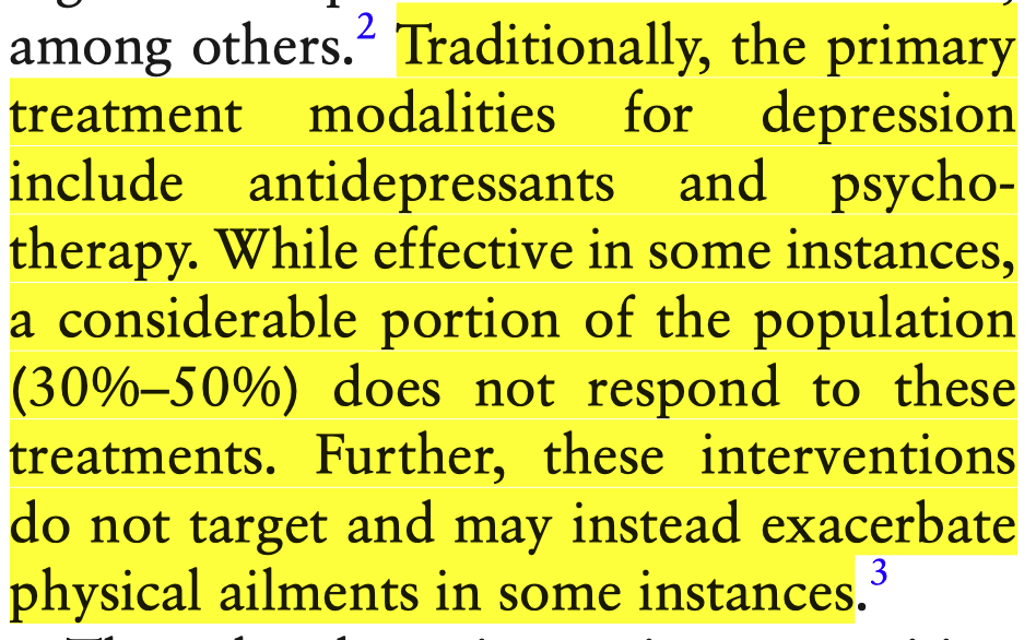 When up to 50% don’t respond to meds or therapy for depression (which can worsen physical health), structured exercise becomes an even more compelling treatment option when feasible.
