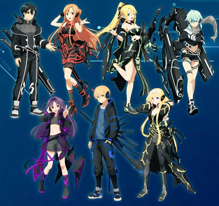 LEGENDARYFINIS2's tweet image. 少し違う色も入ってますが
この黒を基調にした衣装に
身を包んだみんなが最高に
格好良い...！😇
（シノンさん最高すぎる...）

#SAO
#sao_anime