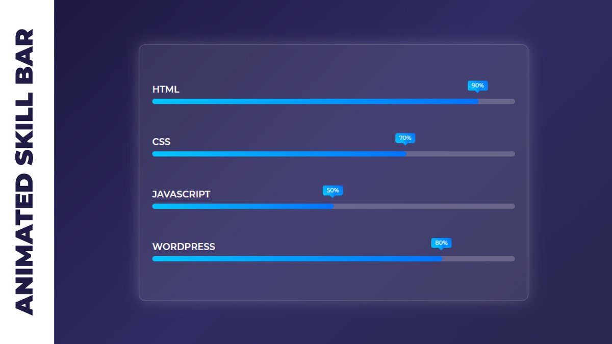 codenewbies1's tweet image. Progress bar CSS Animation
Video: youtu.be/lu7TnuUApJ8
#html #HTML5 #CSS #CSS3 #webdevelopment #webdevelopers #Coding #FrontEndLove #100DaysOfCode #cssanimation #codenewbies #animated #skillbar #progressbar