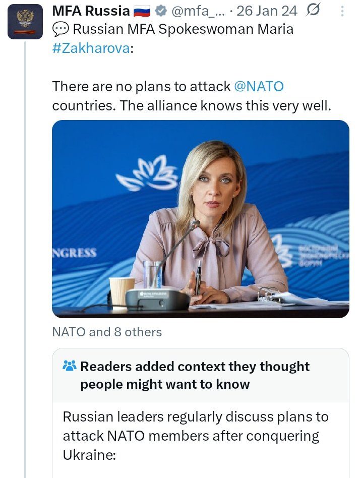 "There are no plans to attack NATO countries. The alliance knows this very well."
