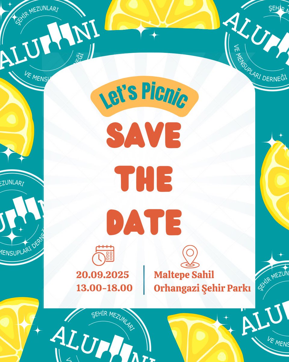 20 Eylül Cumartesi günü pikniğimize davetlisiniz !🍒🍋🍉🧺

You are invited to the picnic party at 20th September ! 🧺🍒🍋🍉

Katılım Formu/ Participation form: forms.gle/i4CXeMuKEWvrvV…