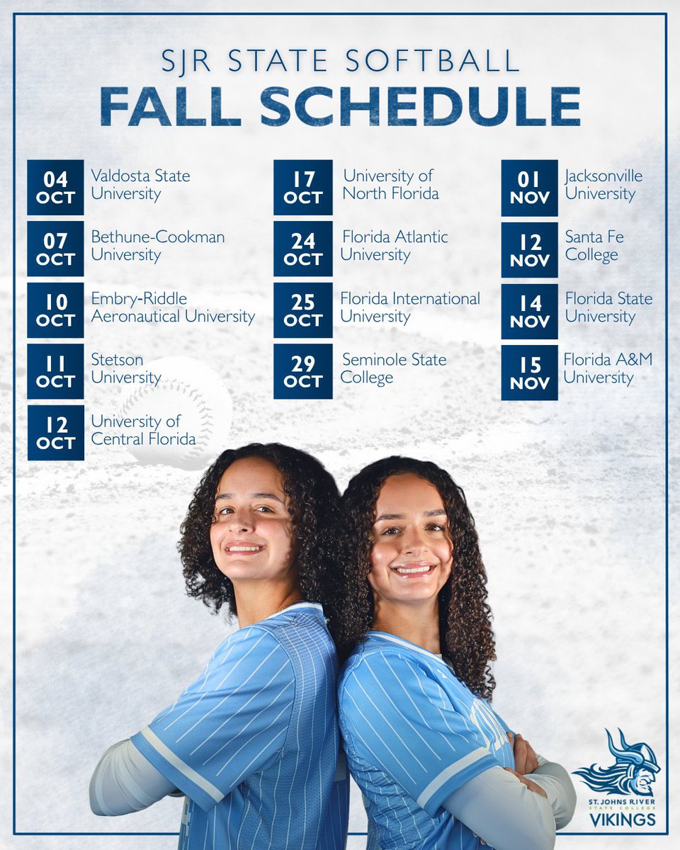 📅 The fall schedule is here! Excited to get after it with my teammates this season 💙 <a href="/SjrSoftball/">SJR State Softball</a> 

Can’t spell Funk without Fun ⚡️

#Vikings #JUCOlife #FallBall