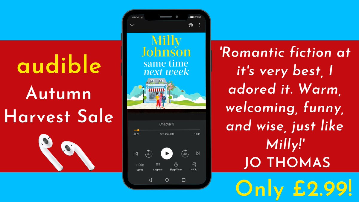 BookMinxSJV's tweet image. Calling all audio fans - it&apos;s the start of the @audibleuk Autumn Harvest Sale today, so there&apos;s never been a better time to enjoy @CMPrendergast_ narrate @millyjohnson&apos;s warm, welcoming, funny, and wise #SameTimeNextWeek!

simonandschuster.co.uk/books/Same-Tim…