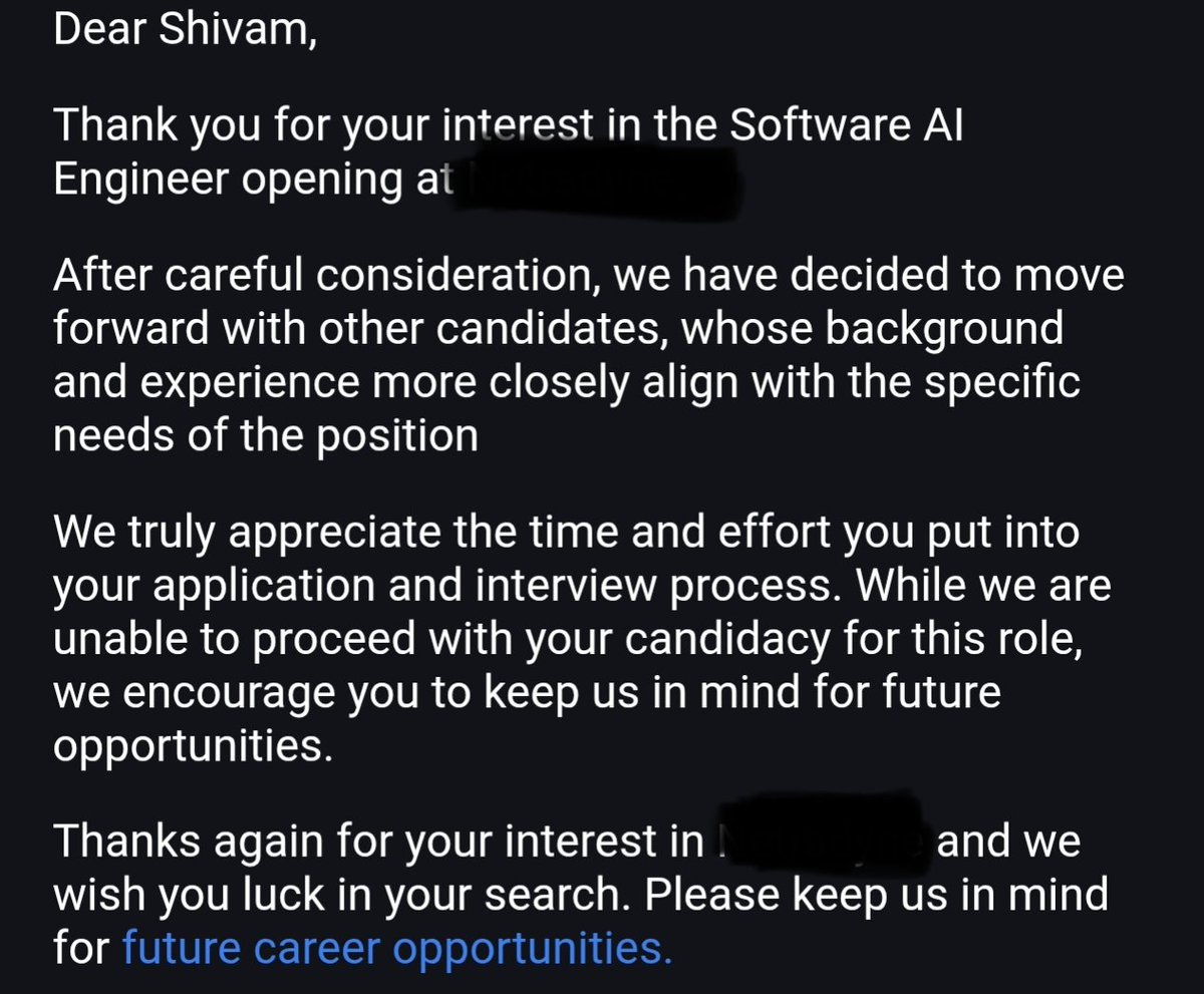 Another day another rejection
