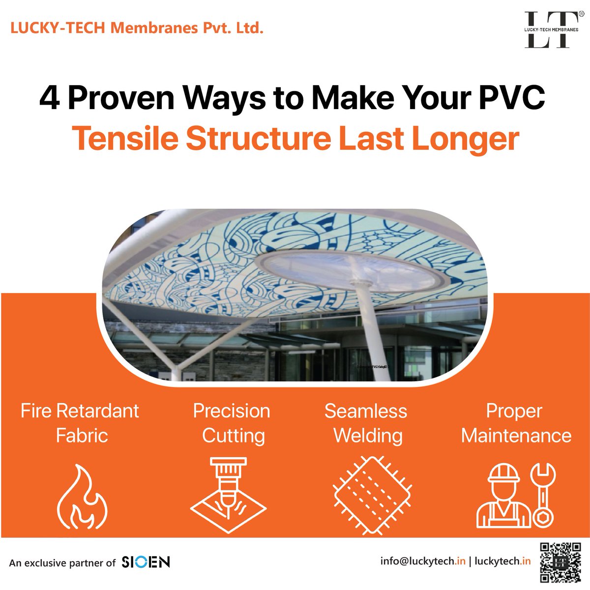 LUCKYTECH_LT's tweet image. Want your PVC Tensile Structure to stand the test of time?

🏗️ Let’s build something that lasts—with LUCKY-TECH.

📞 Contact us:
📧 info@luckytech.in
📝 zfrmz.com/zttMwR98Sqp92x…

#TensileStructure #FabricArchitecture #ArchitecturalDesign #PVCFabric #SeamlessWelding