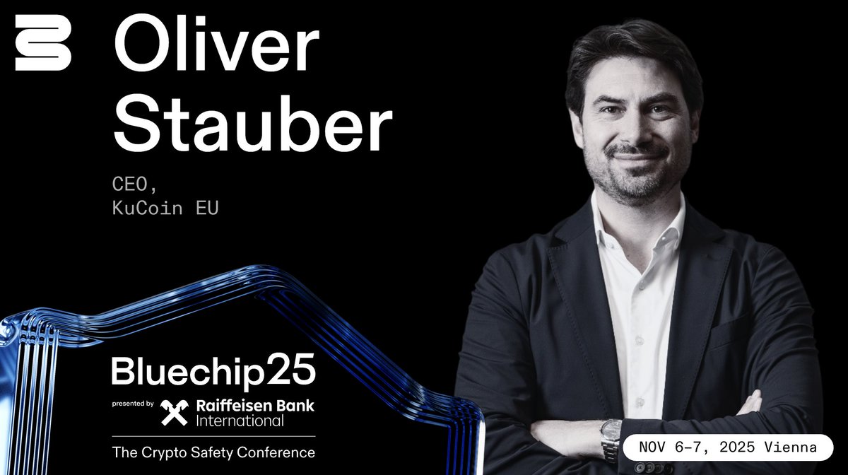 🎙️ <a href="/OStauber/">Oliver Stauber</a>, CEO at KuCoin EU

At @KuCoinCom EU, Oliver uses his expertise in capital markets &amp; crypto law to position Vienna as the hub for KuCoin in Europe.

Hear him speak at Bluechip25, the Crypto Safety Conference.

See more at conference.bluechip.org.

📍 Nov 6-7 in Vienna