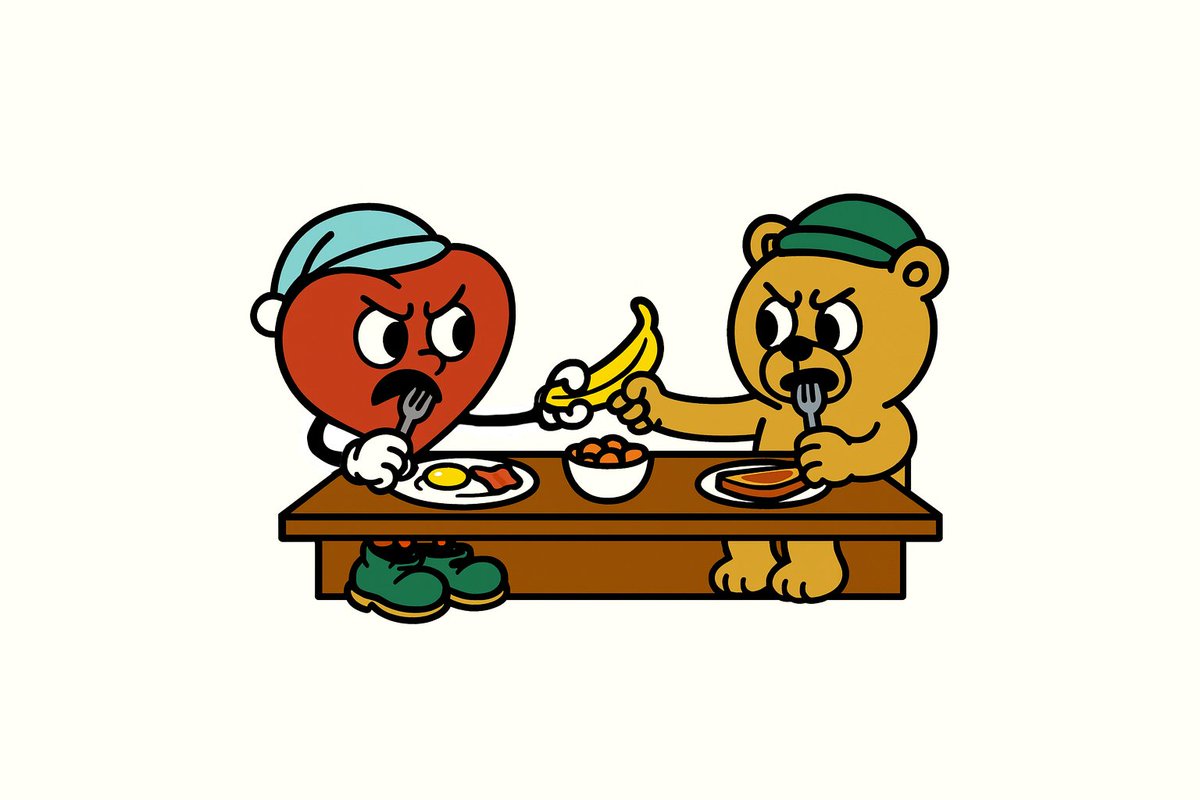 atomun__'s tweet image. たまたま好きな物が同じだった水曜日の朝。
＃AI ＃AIイラスト ＃今日の一コマ ＃水曜日 ＃平日 #あとむん ＃朝ごはん