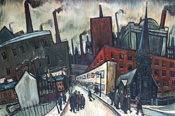 The City, 1961, painting by Manchester-born William Ralph Turner (1920-2013). #NorthernArt
