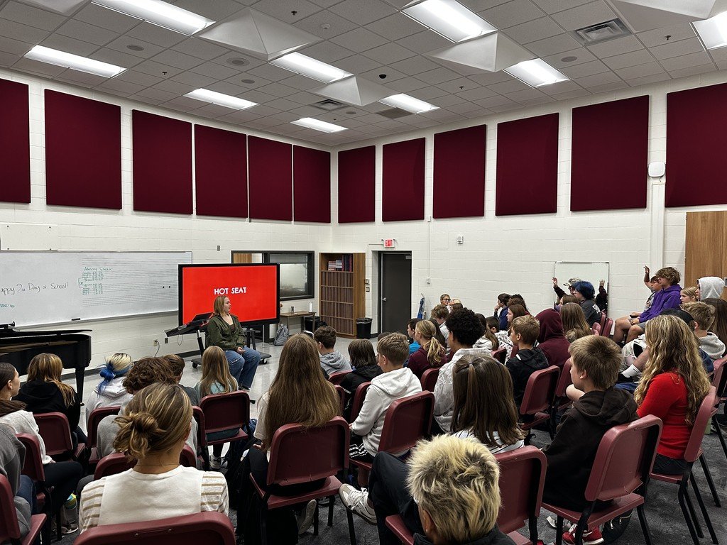 CISchoolDist's tweet image. The 7/8th grade choir had some fun and got to know each other by playing the game &quot;Hot Seat&quot;! 🔥