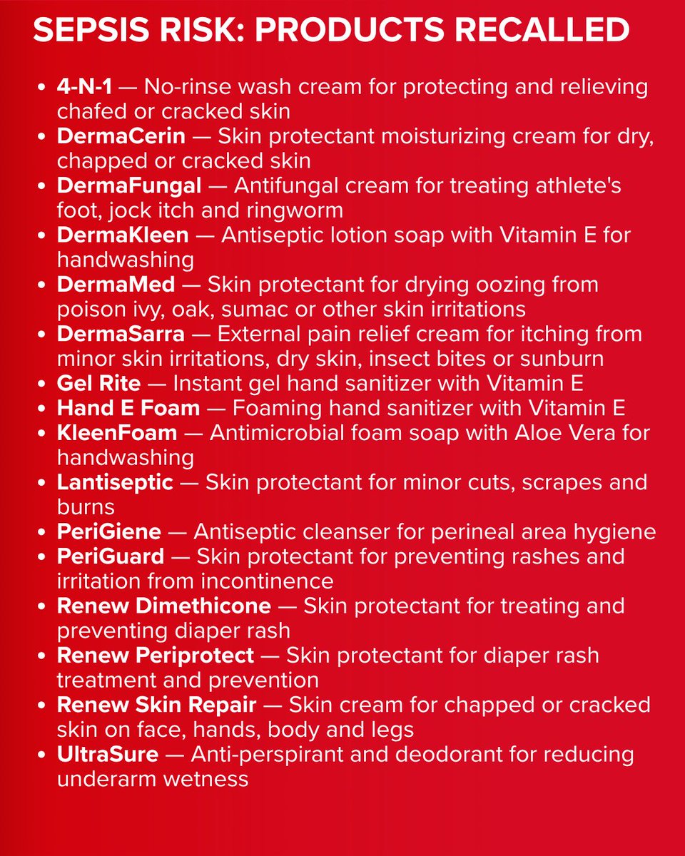 DO YOU HAVE THESE IN YOUR BATHROOM? These hand sanitizers, antiseptic soaps, skin creams, deodorants and other products have been recalled due to a serious health risk. Details -> kgw.com/article/news/n…