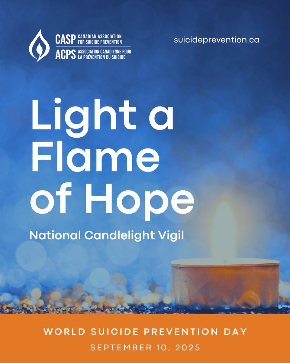 Suicide is not just an individual struggle; it is a collective call for us, as communities, to listen deeper, care harder, and stand closer.  At 8 pm, light a candle to show your support. We're stronger together. #WSPD2025